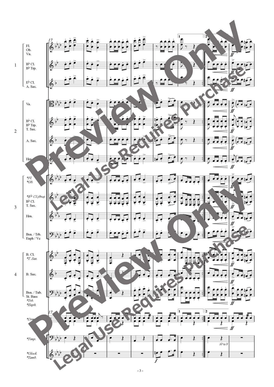 Marche Militaire - Flexible Ensemble/Band 4 Parts & Optional Percussion Bassoon scores gallery preview page 4