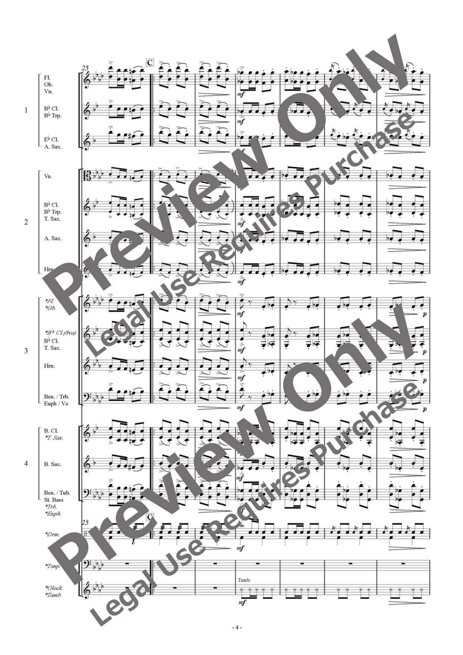 Marche Militaire - Flexible Ensemble/Band 4 Parts & Optional Percussion Bassoon scores gallery preview page 5