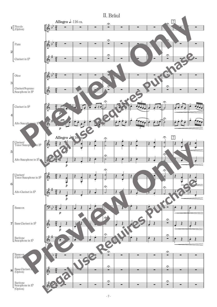 Romanian Folk Dances - Flexible Woodwind Sextet-Octet Chamber Music scores gallery preview page 8