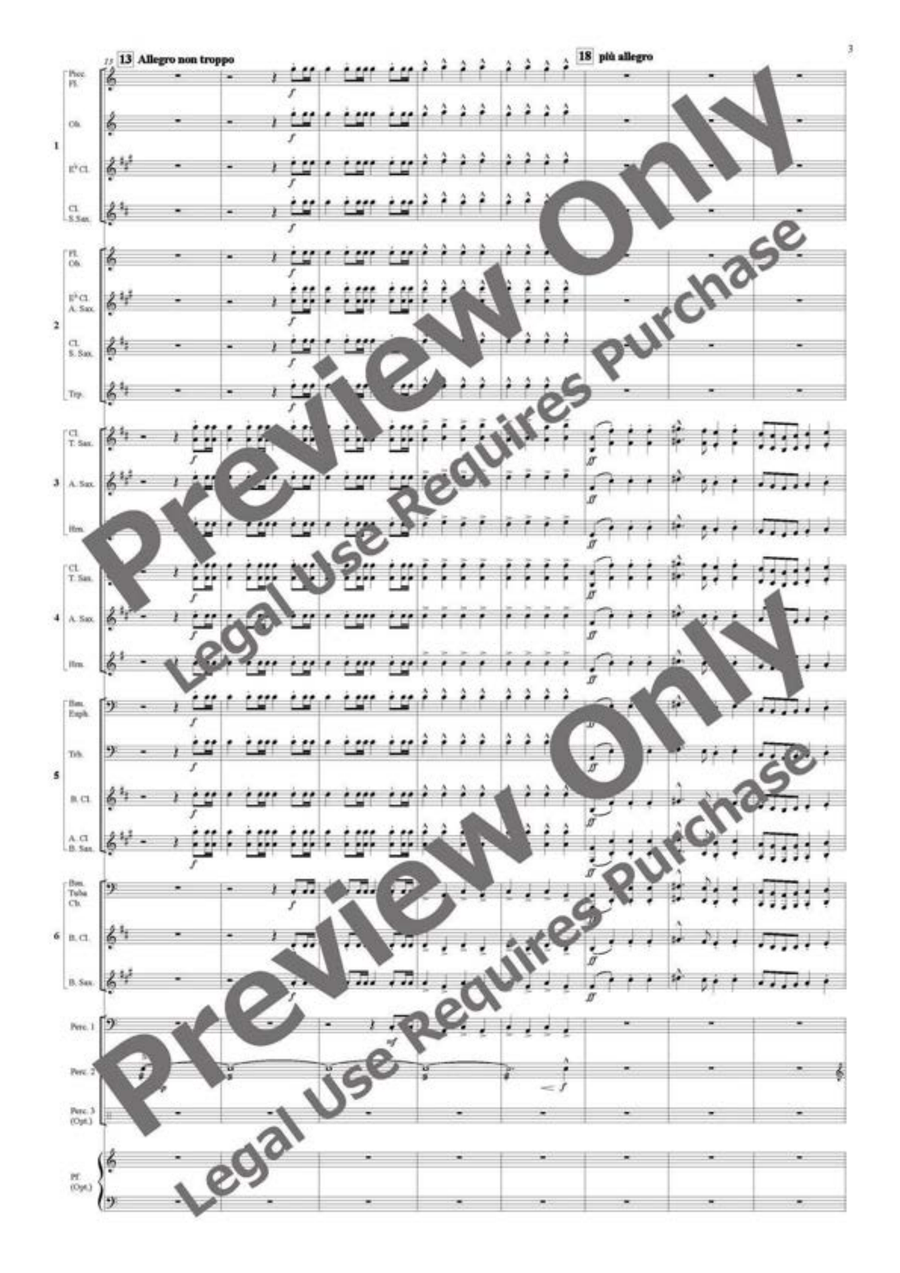 Le Carnaval des Animaux - Flexible Band 6 Parts & Percussion B-Flat Clarinet scores gallery preview page 4