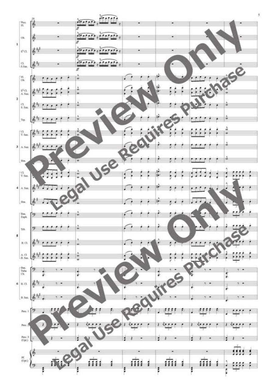 Le Carnaval des Animaux - Flexible Band 6 Parts & Percussion B-Flat Clarinet scores gallery preview page 6