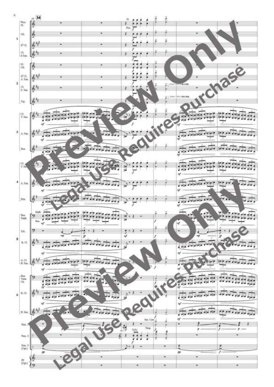 Le Carnaval des Animaux - Flexible Band 6 Parts & Percussion B-Flat Clarinet scores gallery preview page 7