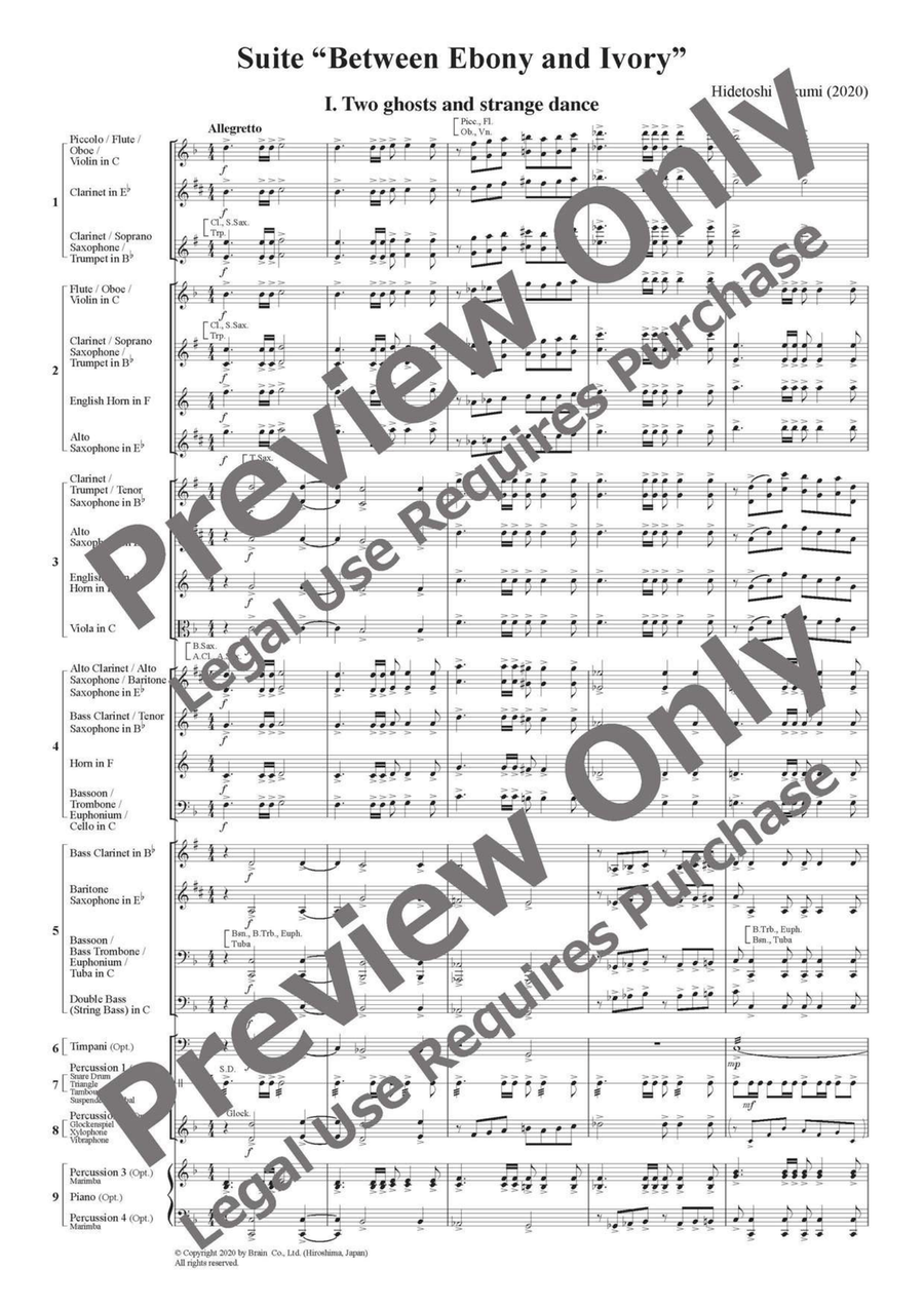 Between Ebony and Ivory Suite - Flexible Ensemble/Band 5 Parts & Optional Percussion English Horn scores gallery preview page 2