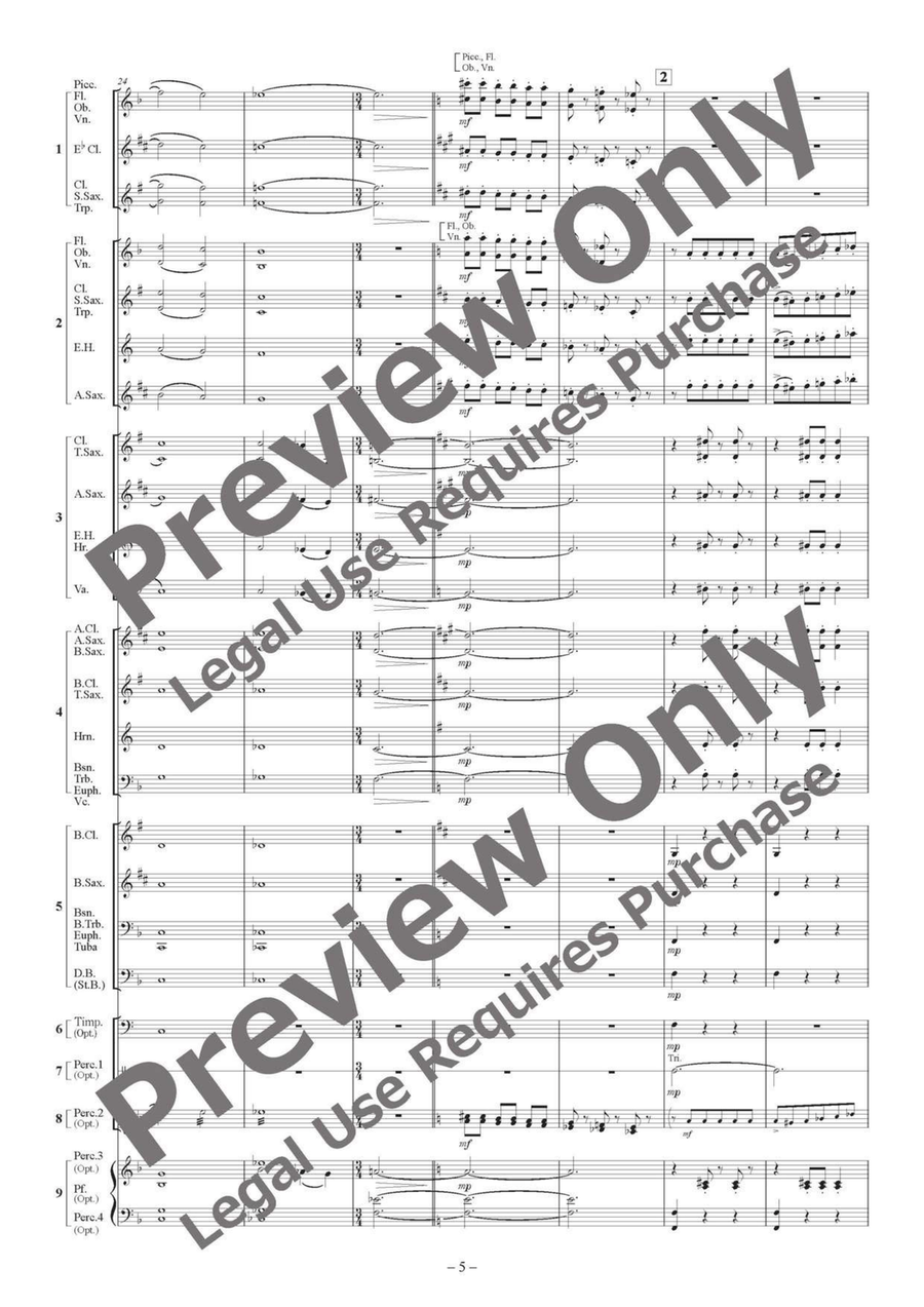 Between Ebony and Ivory Suite - Flexible Ensemble/Band 5 Parts & Optional Percussion English Horn scores gallery preview page 6