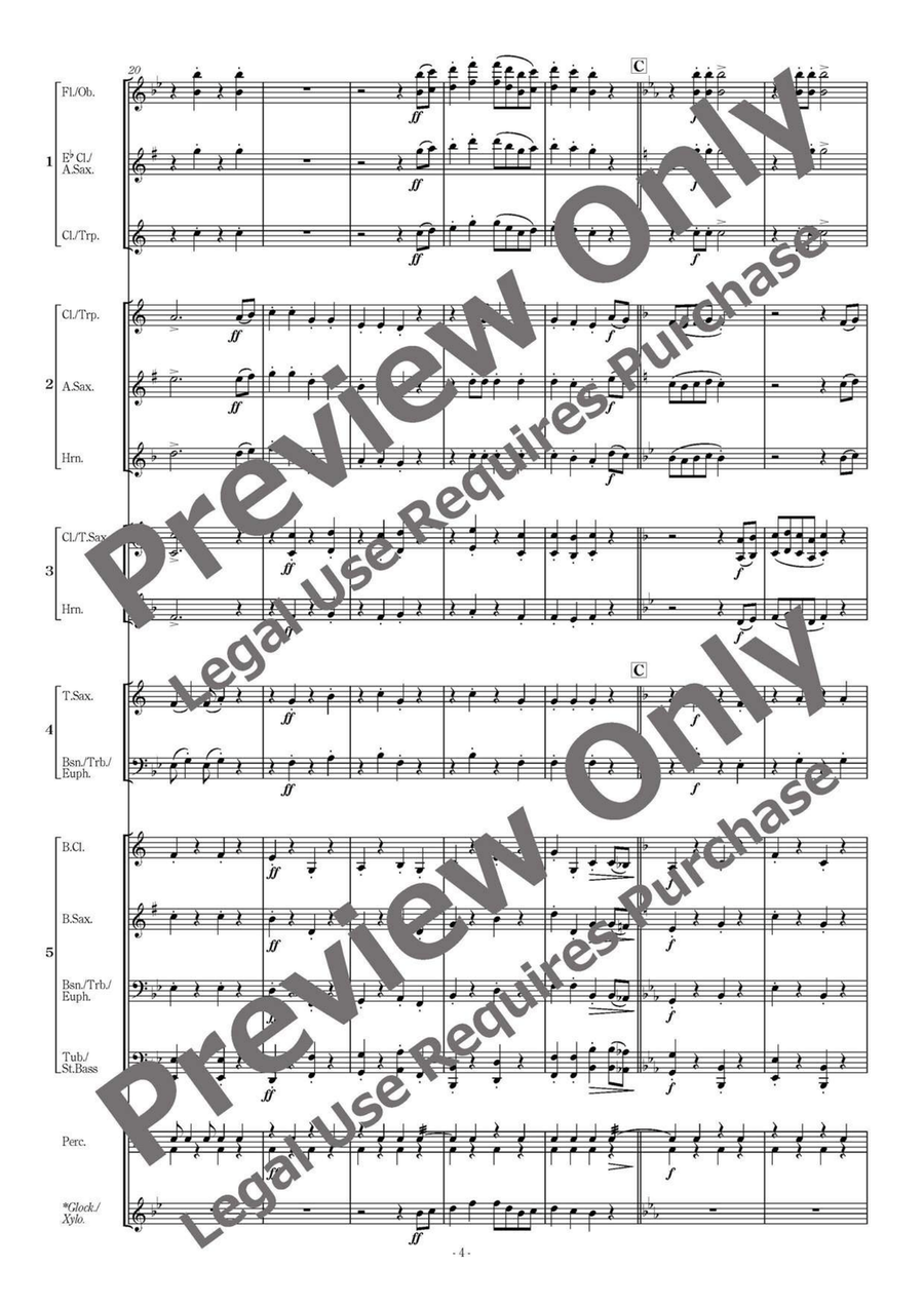 American Folksong Fantasy I - Flexible Band 5 Parts & Percussion Bassoon scores gallery preview page 5