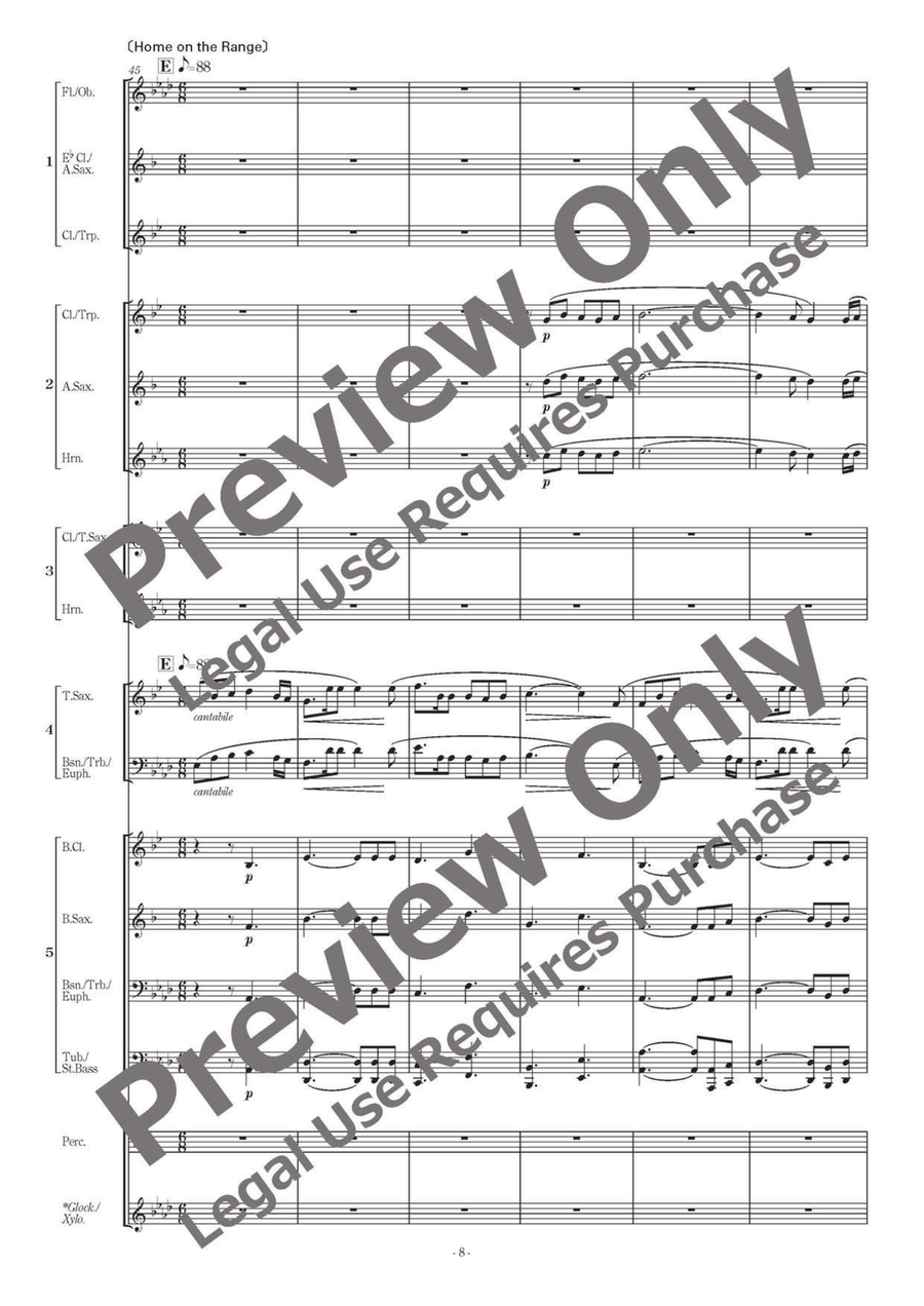 American Folksong Fantasy I - Flexible Band 5 Parts & Percussion Bassoon scores gallery preview page 9
