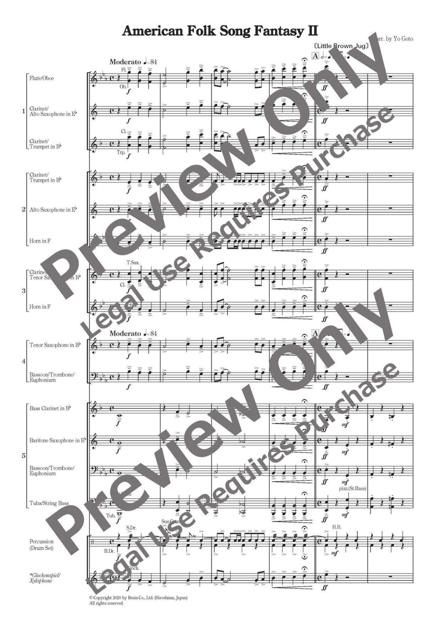 American Folksong Fantasy II - Flexible Band 5 Parts & Percussion Bassoon scores gallery preview page 2