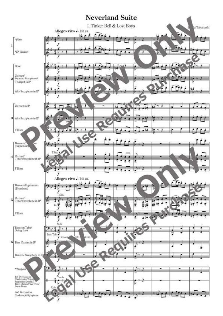 Neverland Suite - Flexible Band 5-6 Parts & Percussion Bassoon scores gallery preview page 2