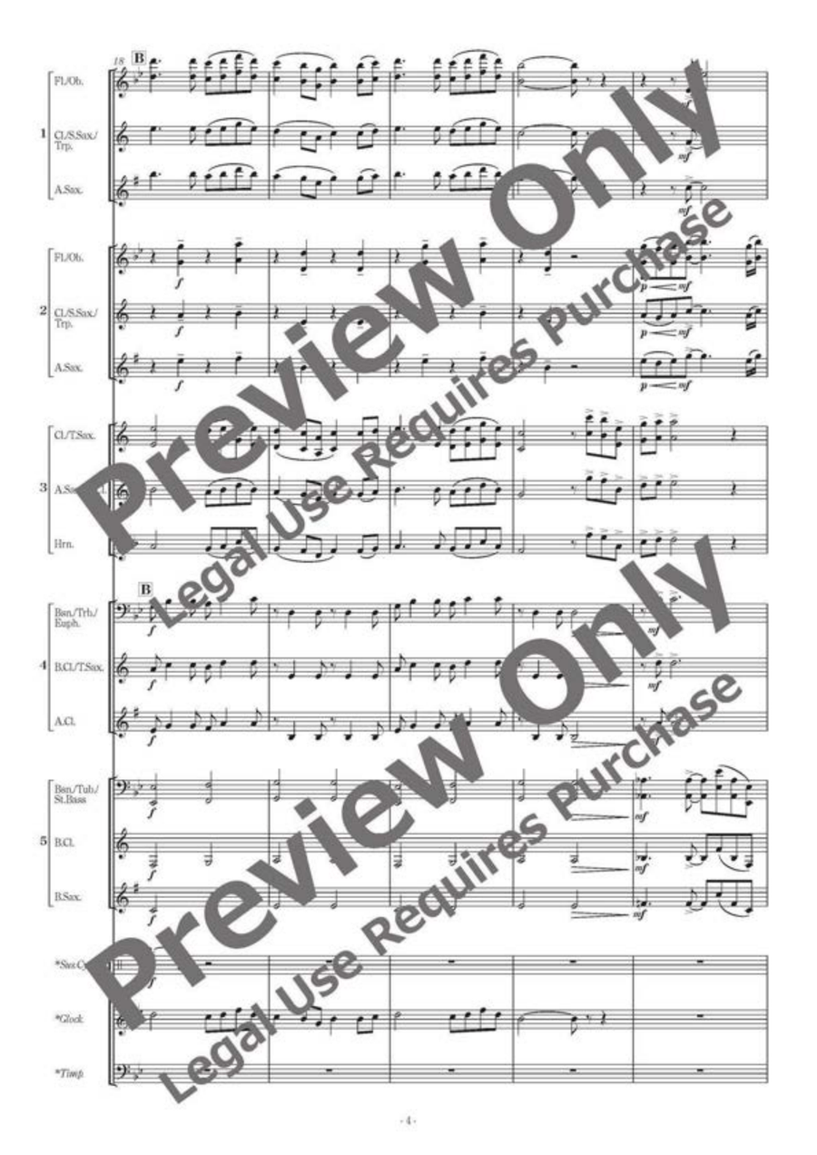 Princess Mononoke Selections for Flexible Ensemble B-Flat Clarinet scores gallery preview page 5