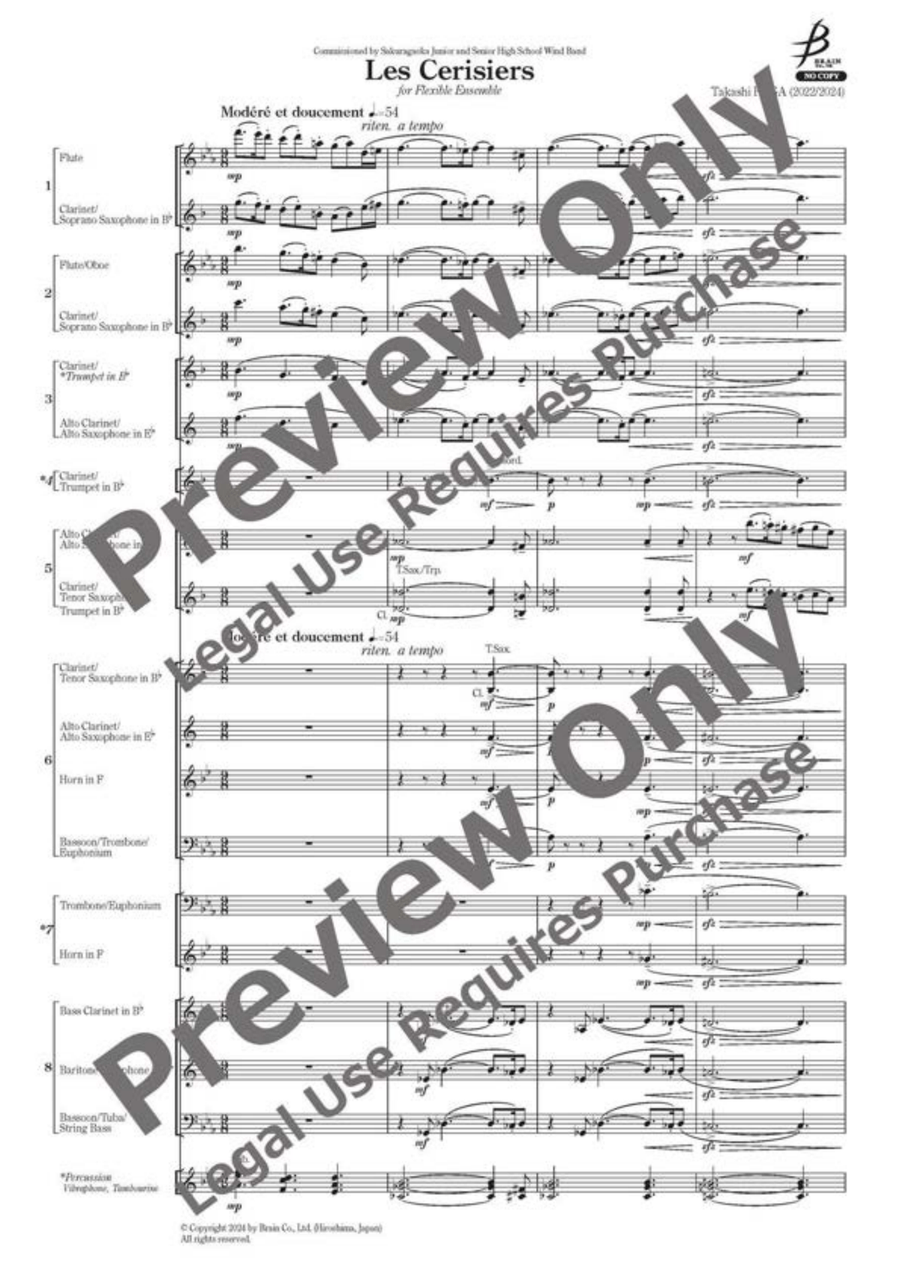 Les Cerisiers - Flexible Band 6-8 Parts & Optional Percussion B-Flat Clarinet - Sheet Music page 2