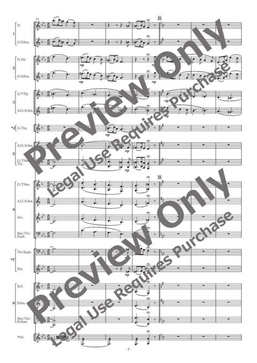 Les Cerisiers - Flexible Band 6-8 Parts & Optional Percussion B-Flat Clarinet - Sheet Music page 4