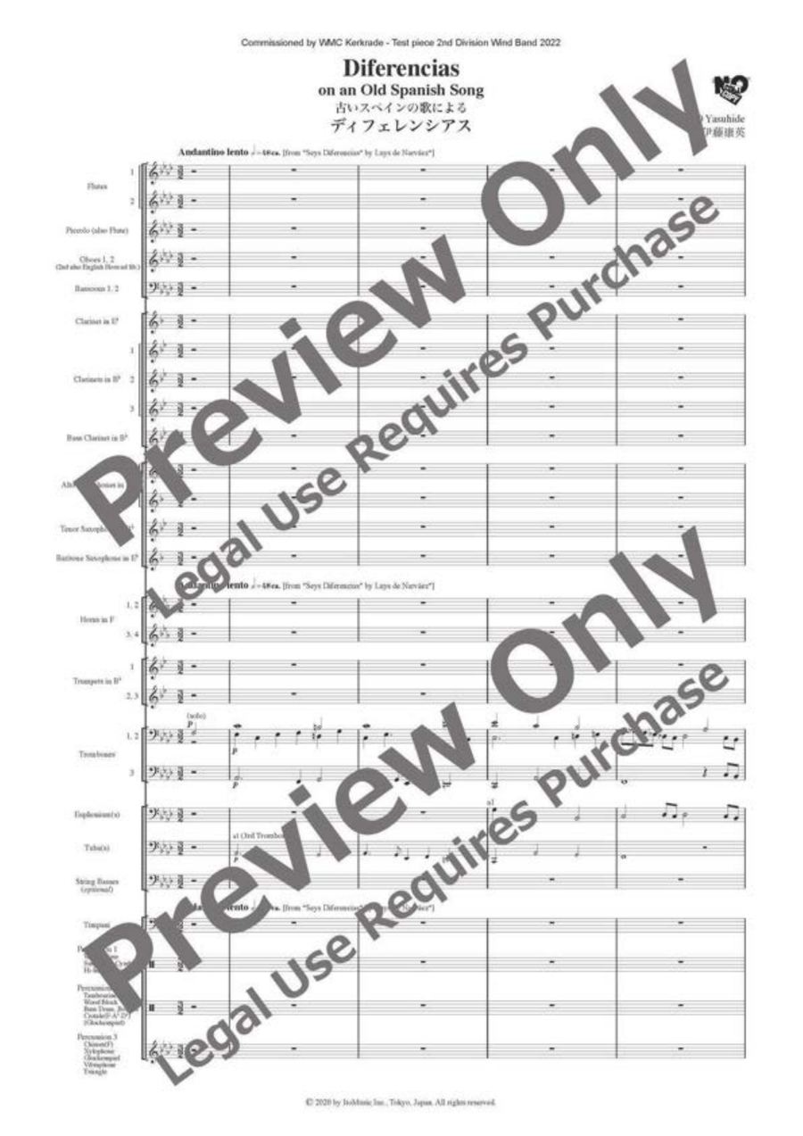 Diferencias on an Old Spanish Song Concert Band scores gallery preview page 2