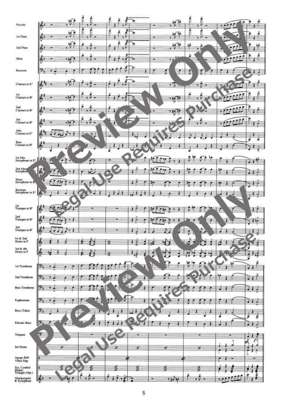 Sousa's Holiday - The Thunderer Concert Band scores gallery preview page 6
