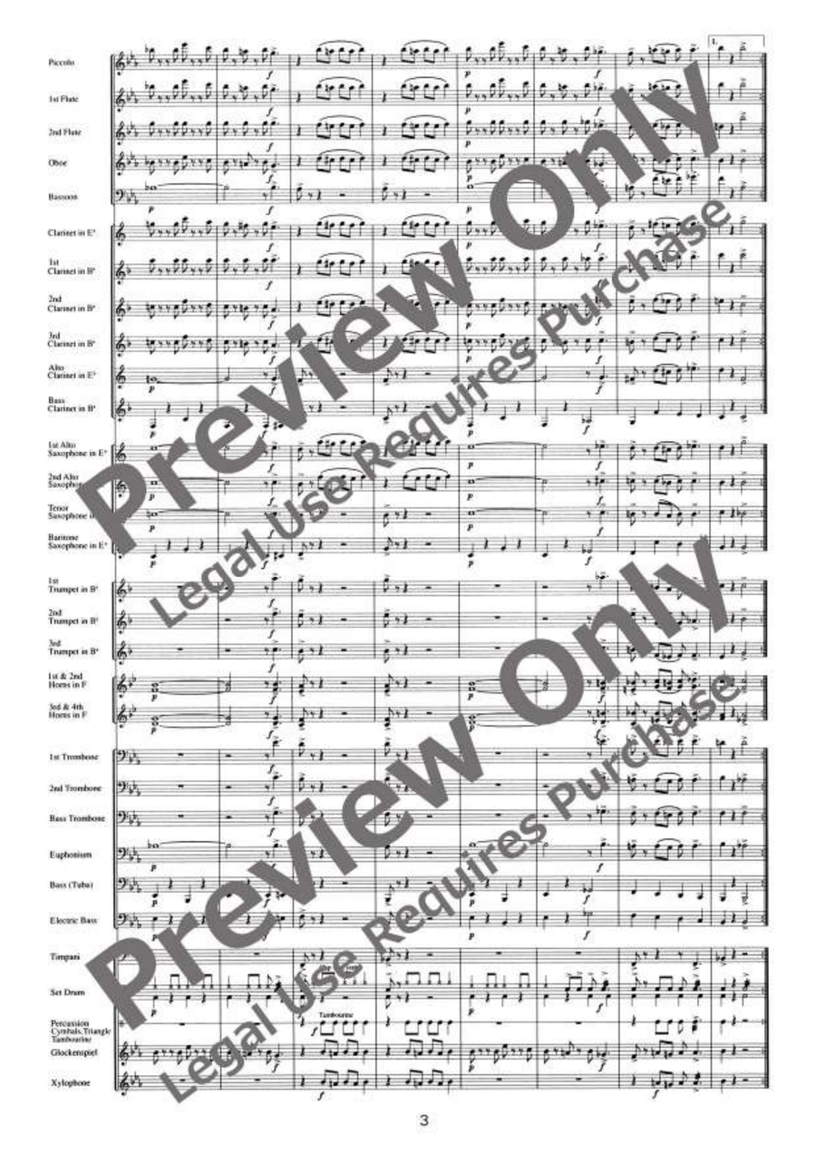 Sousa's Holiday - The Stars and Stripes Forever Concert Band scores gallery preview page 4