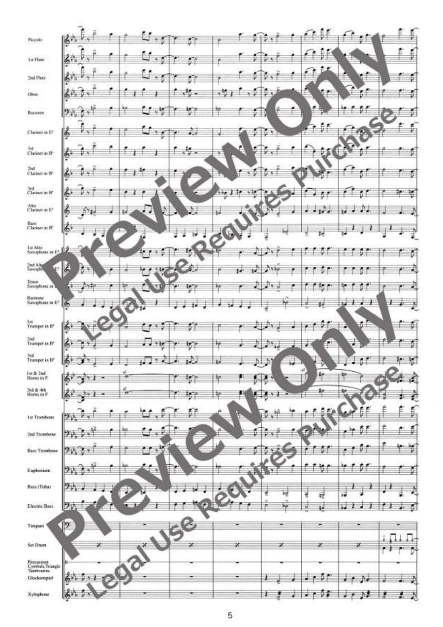 Sousa's Holiday - The Stars and Stripes Forever Concert Band scores gallery preview page 6
