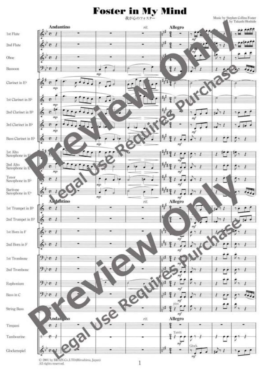 Foster on My Mind Foster on My Mind Concert Band scores gallery preview page 2