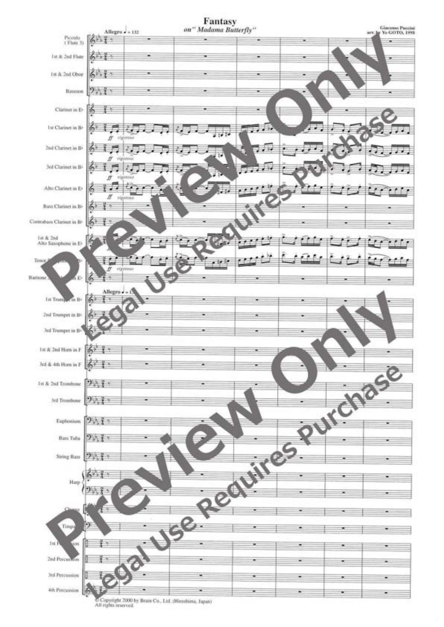 Fantasy on Madame Butterfly Concert Band scores gallery preview page 2