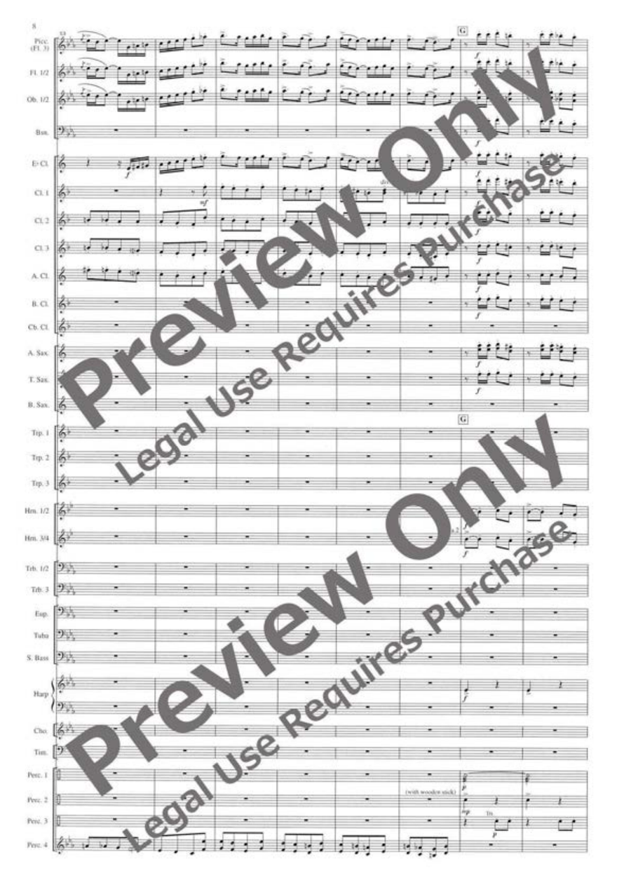 Fantasy on Madame Butterfly Concert Band scores gallery preview page 9