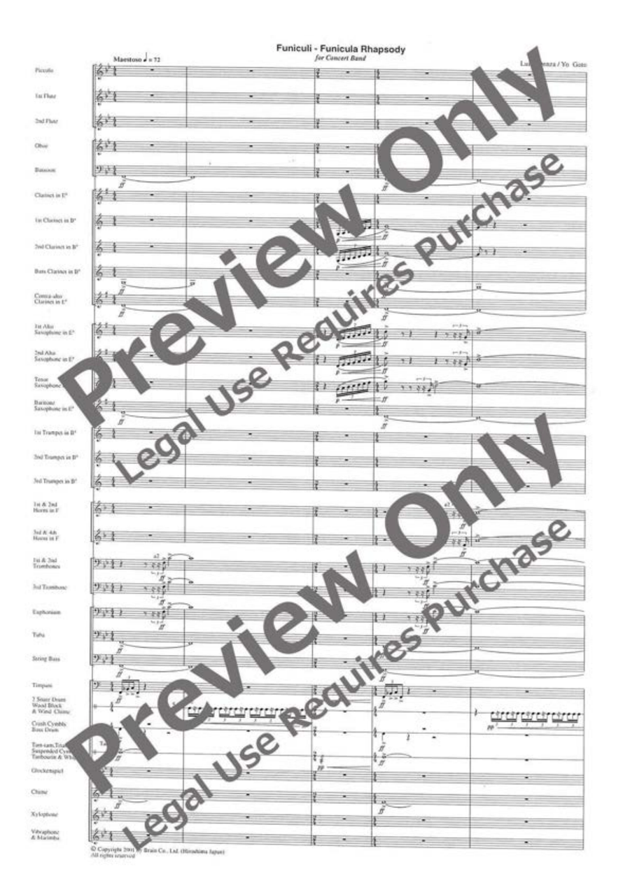 Funiculi-funicula Rhapsody [Full Instrumentation] Concert Band scores gallery preview page 2
