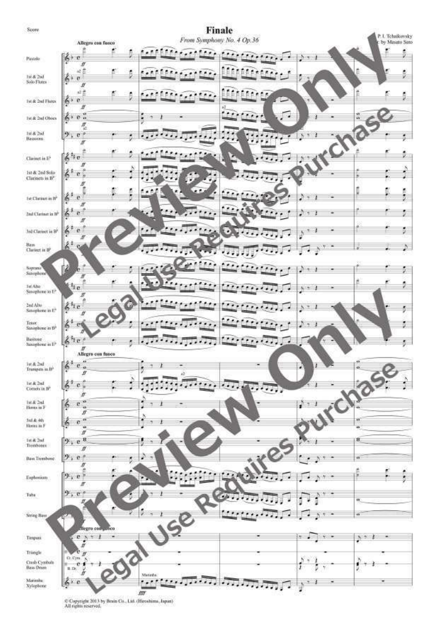 Finale, Symphony No. 4 Op.36 Concert Band scores gallery preview page 2