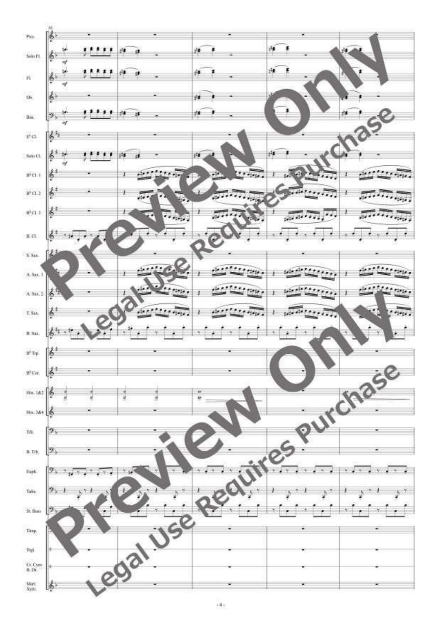 Finale, Symphony No. 4 Op.36 Concert Band scores gallery preview page 5