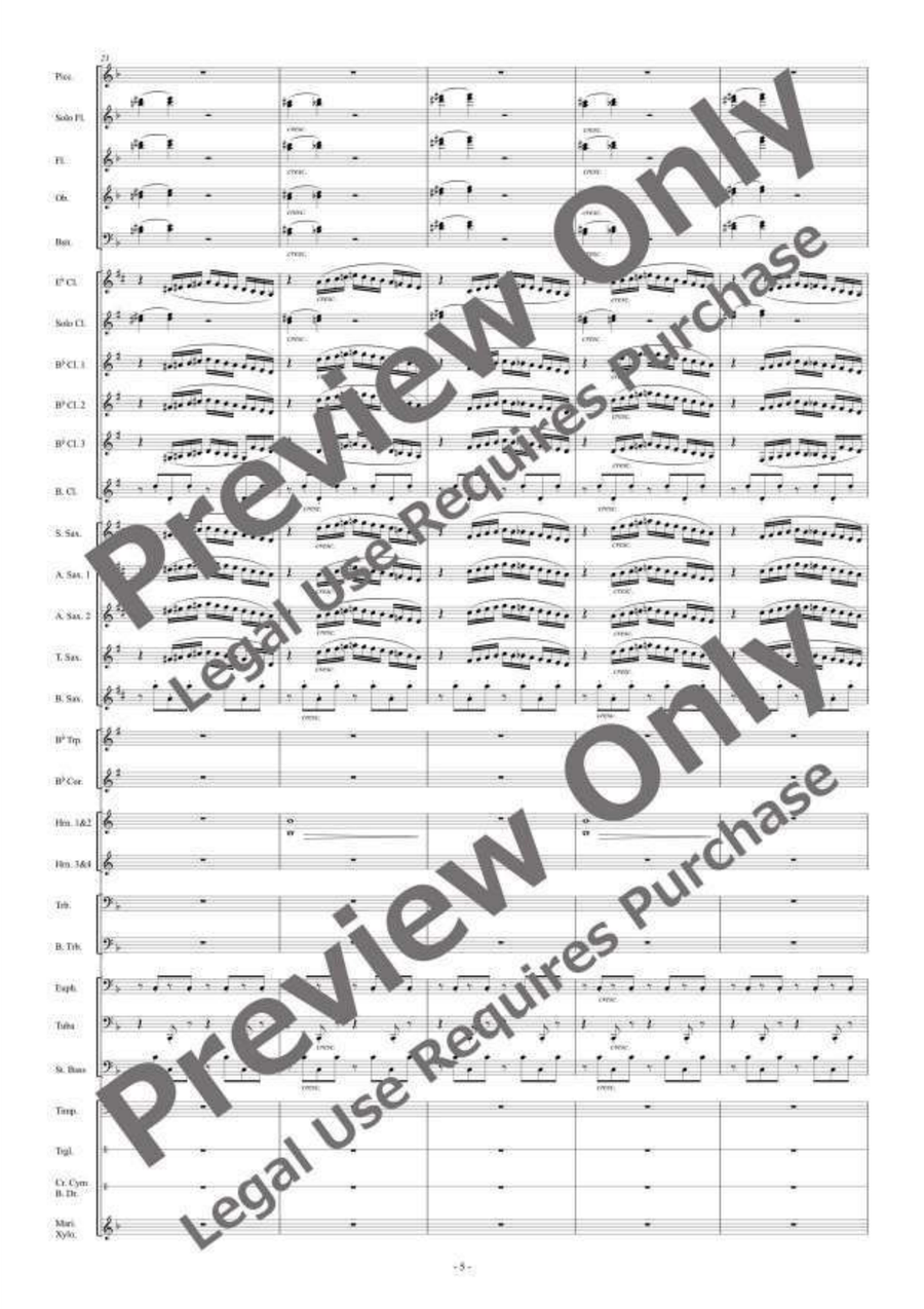Finale, Symphony No. 4 Op.36 Concert Band scores gallery preview page 6