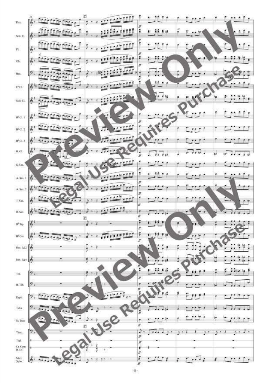 Finale, Symphony No. 4 Op.36 Concert Band scores gallery preview page 9