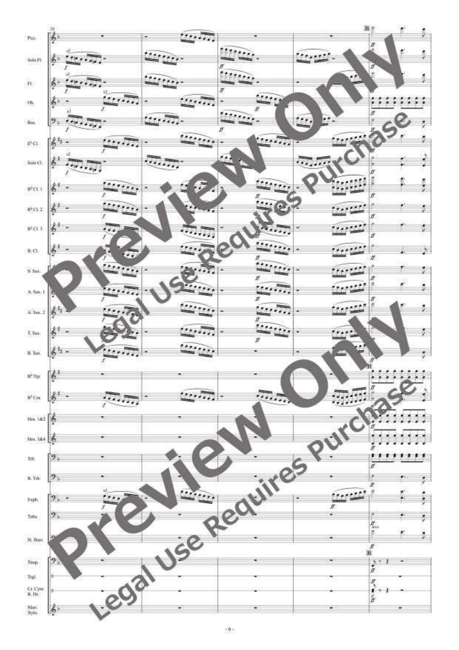 Finale, Symphony No. 4 Op.36 Concert Band scores gallery preview page 7