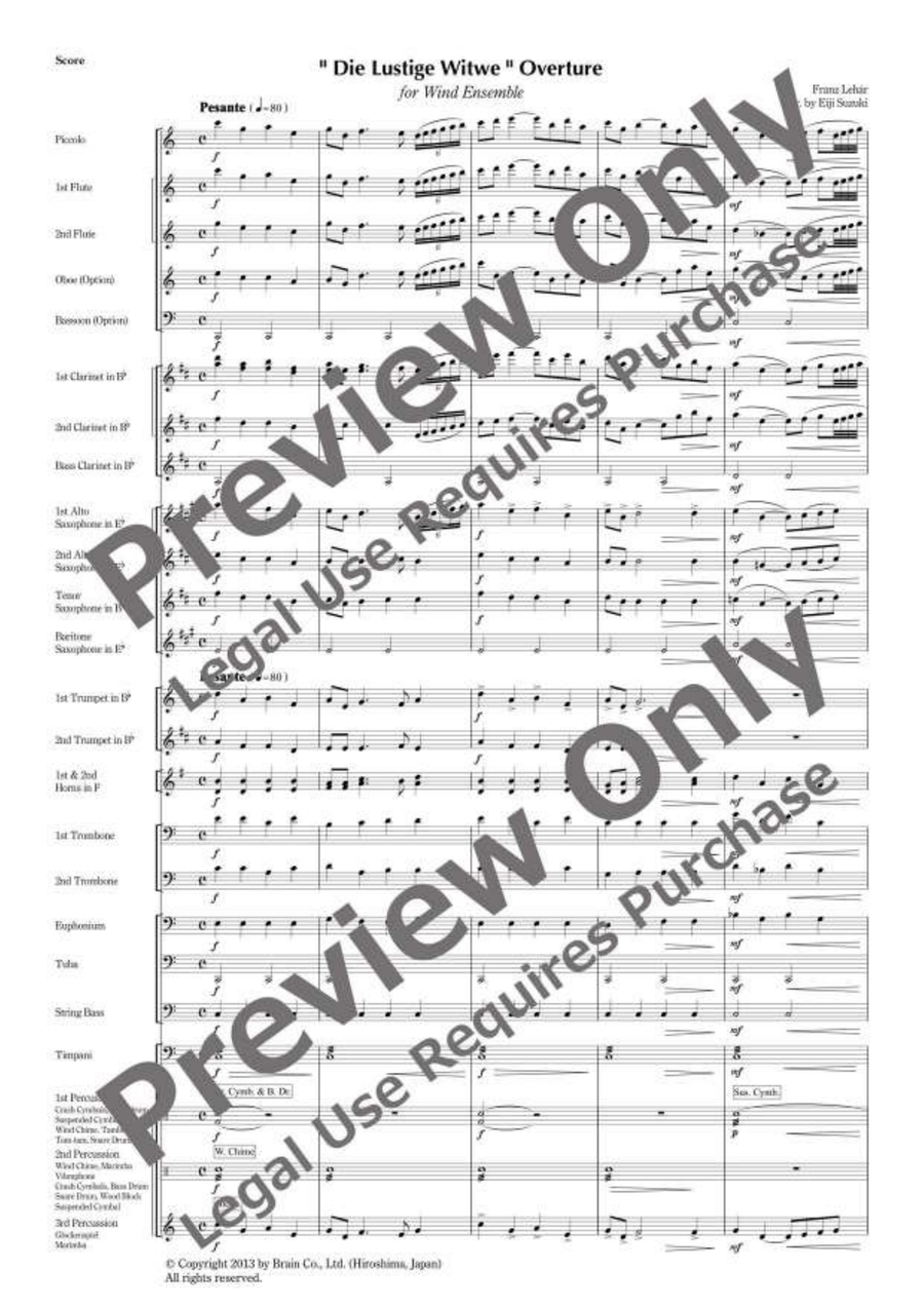 The Merry Widow Overture Concert Band scores gallery preview page 2