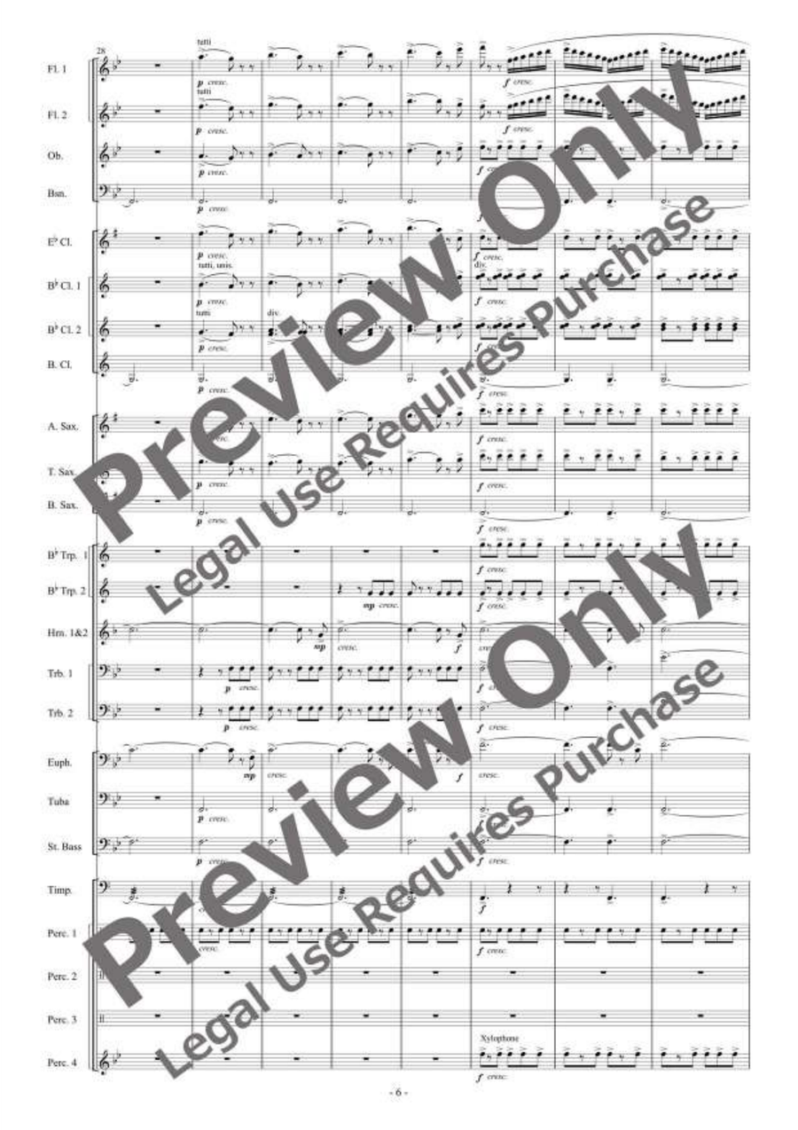 Funiculi-funicula Rhapsody [Reduced Instrumentation] Concert Band scores gallery preview page 7