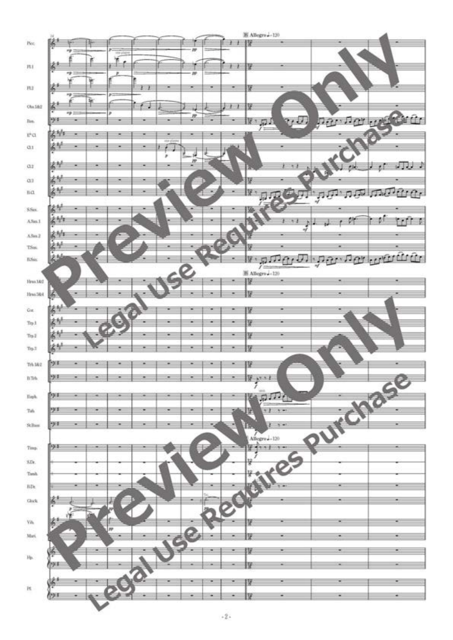 Il calore di tre risaie Concert Band - Sheet Music page 3