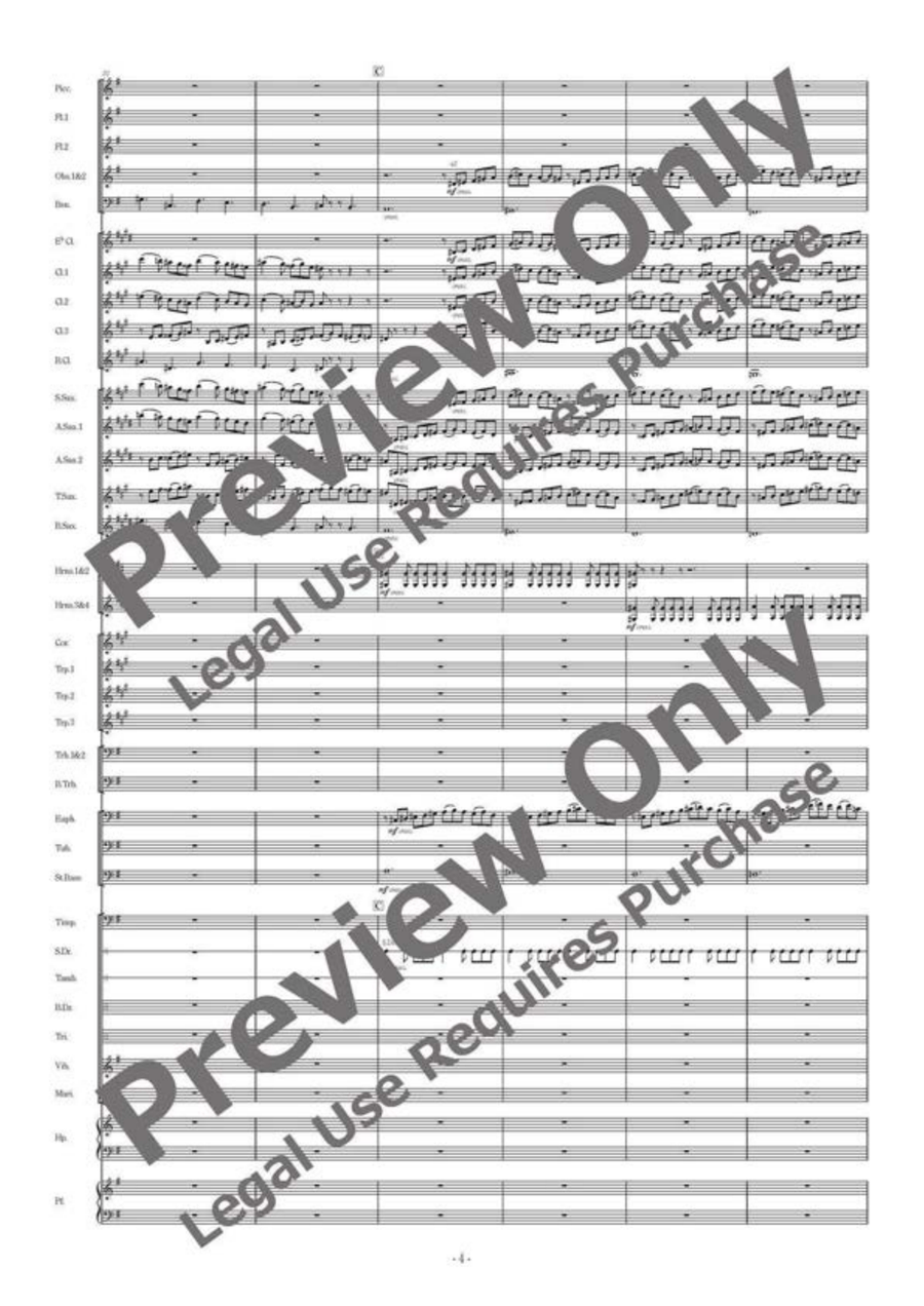 Il calore di tre risaie Concert Band - Sheet Music page 5