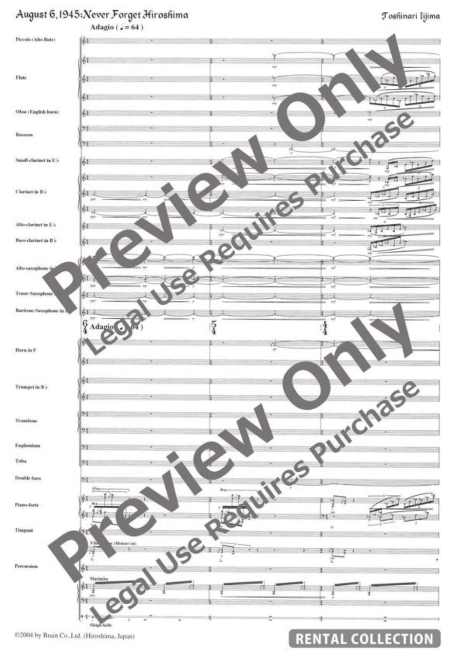 August 6, 1945: Never Forget Hiroshima Concert Band scores gallery preview page 2