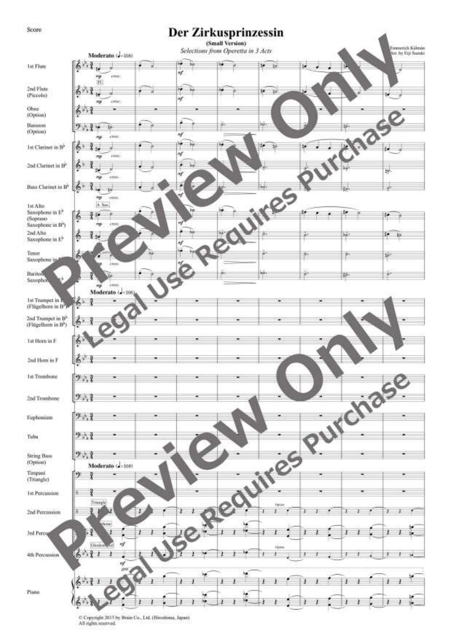 Die Zirkusprinzessin Selections [Reduced Instrumentation] Concert Band scores gallery preview page 2