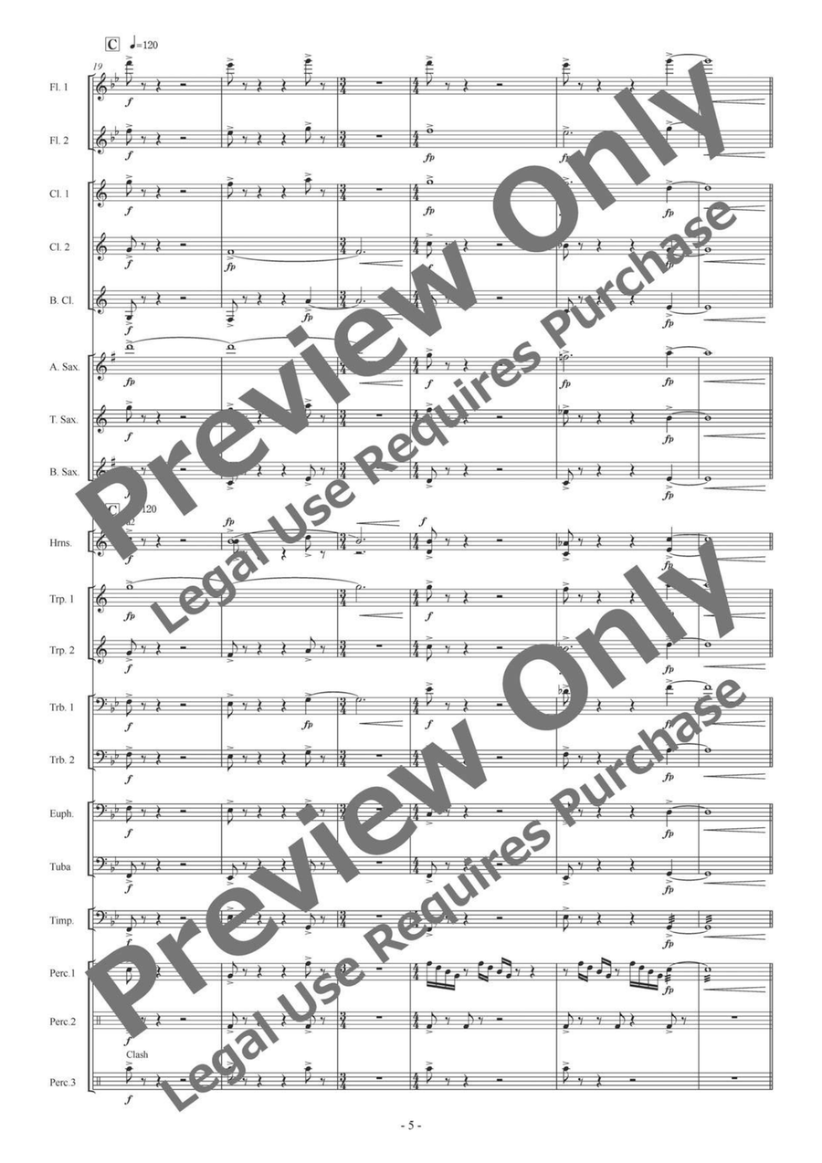 Taku Chi Sui for Wind Ensemble Concert Band scores gallery preview page 6