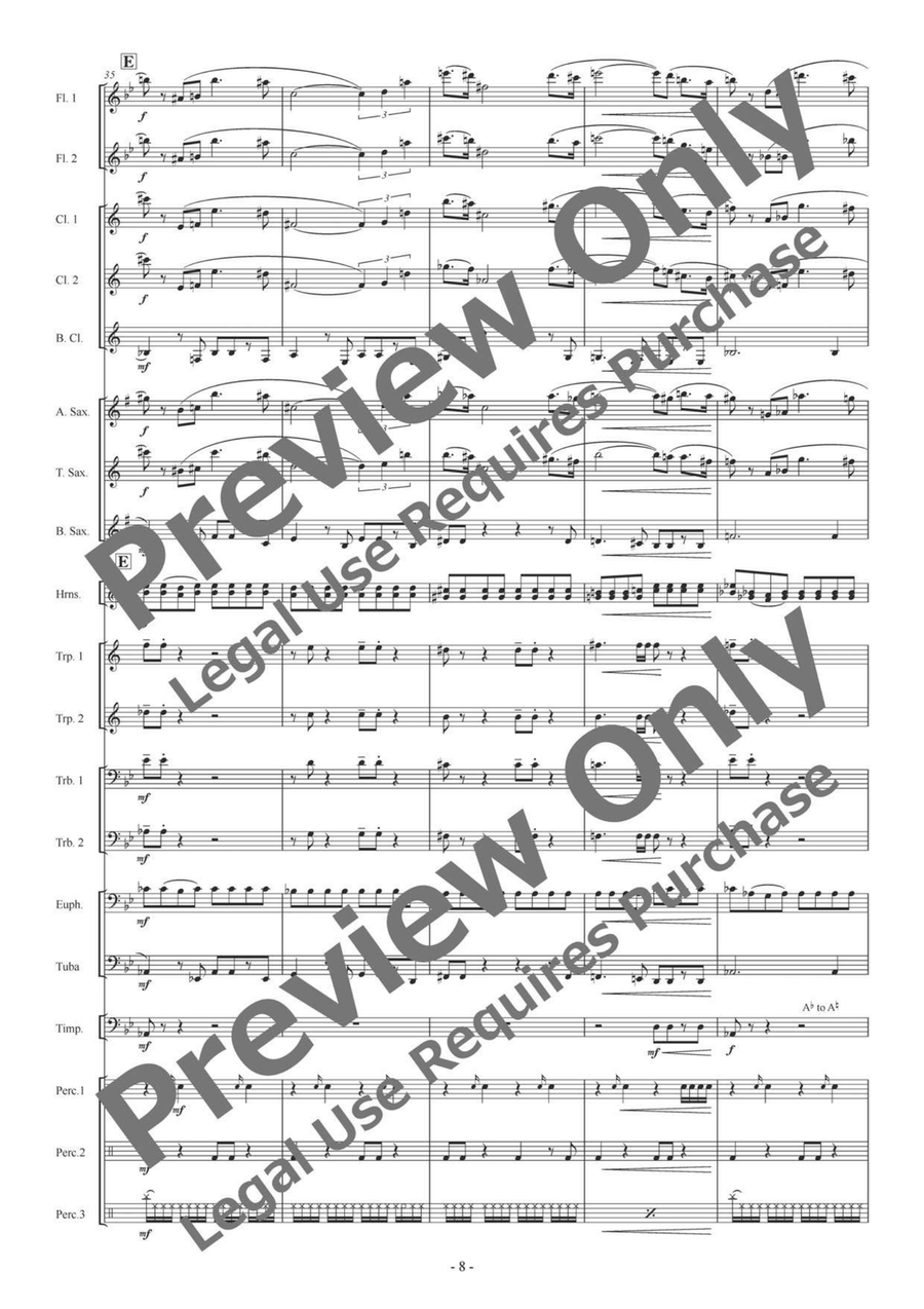 Taku Chi Sui for Wind Ensemble Concert Band scores gallery preview page 9