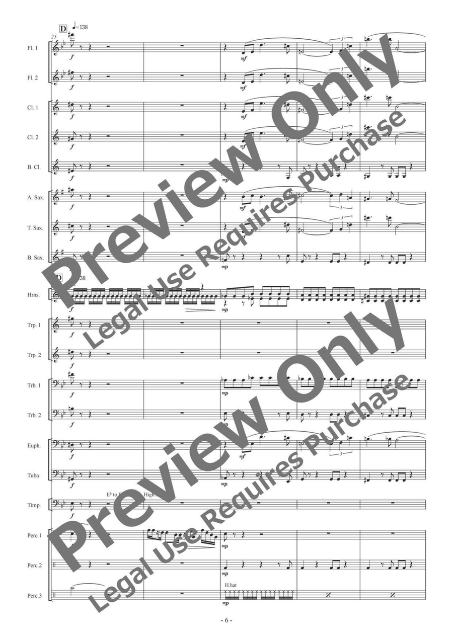 Taku Chi Sui for Wind Ensemble Concert Band scores gallery preview page 7