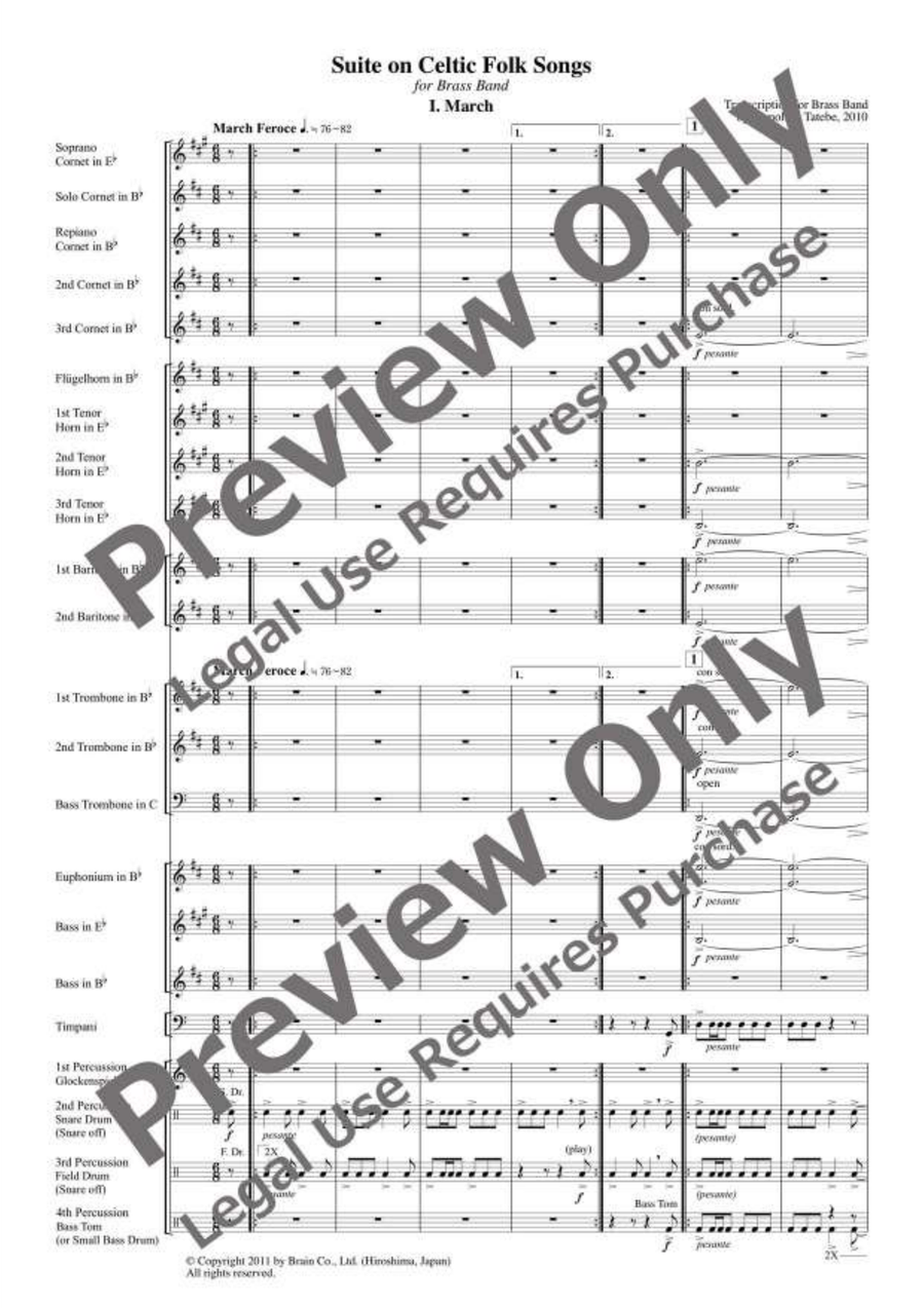 Suite on Celtic Folk Songs for Brass Band Brass Band scores gallery preview page 2
