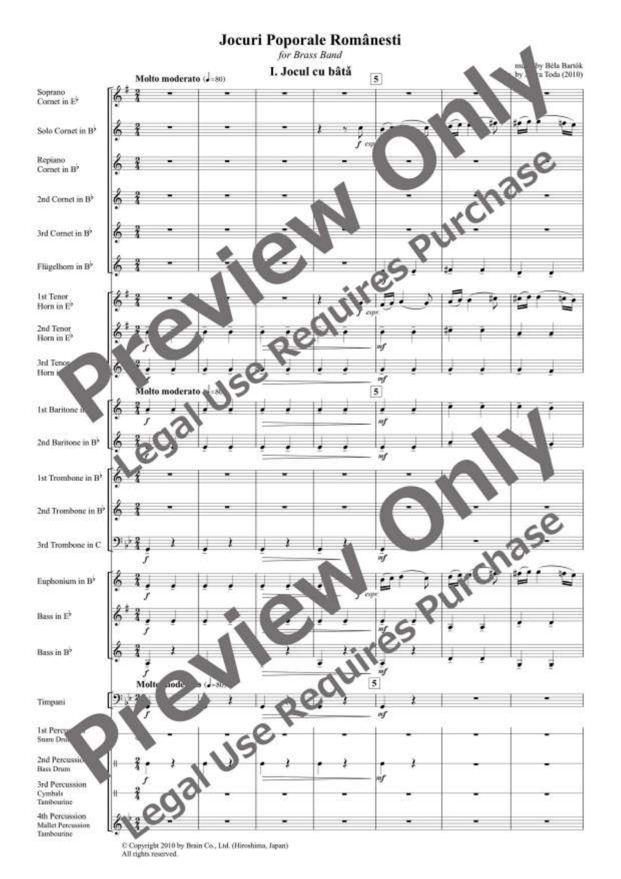 Jocuri Poporale Romanesti for Brass Band Brass Band scores gallery preview page 2