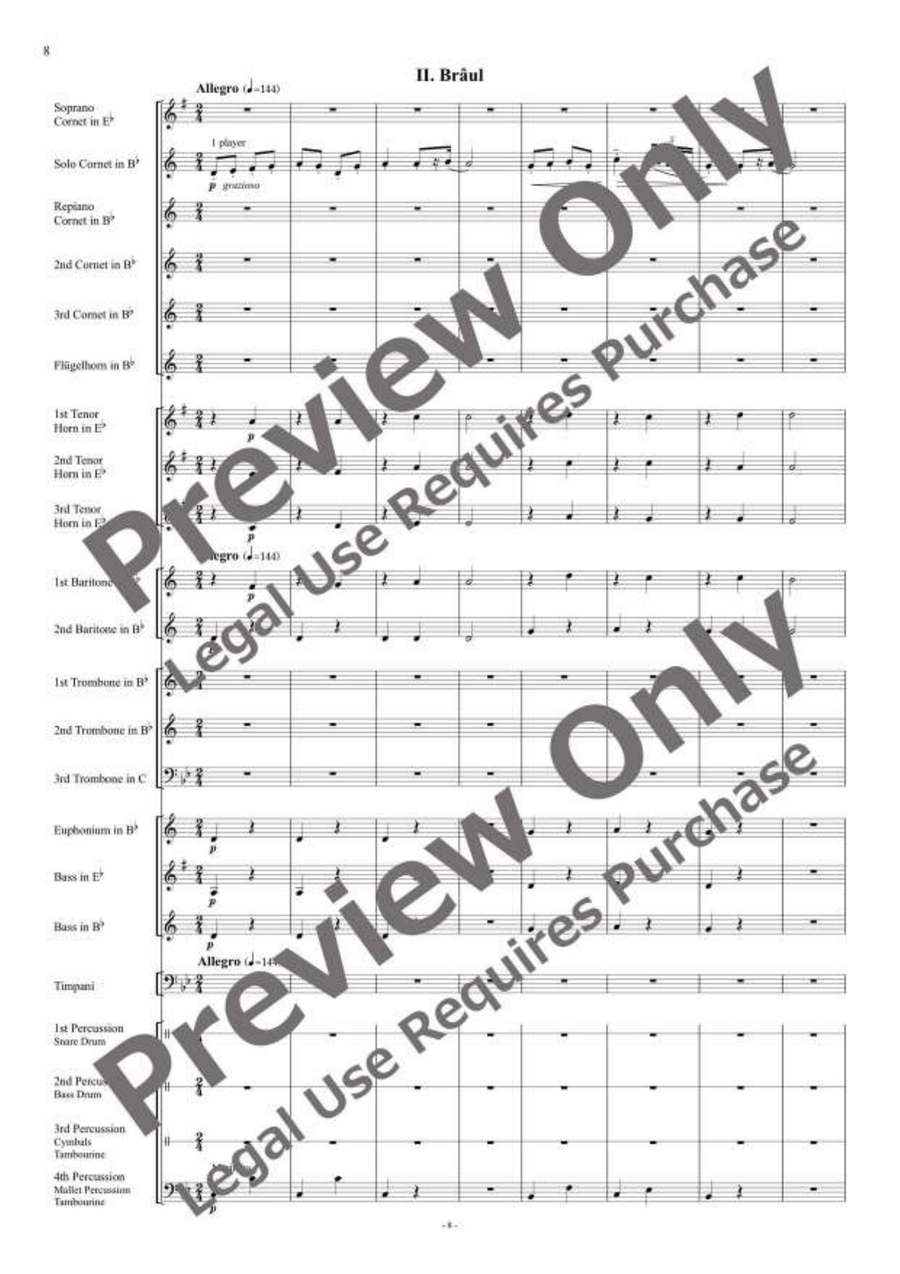 Jocuri Poporale Romanesti for Brass Band Brass Band scores gallery preview page 9