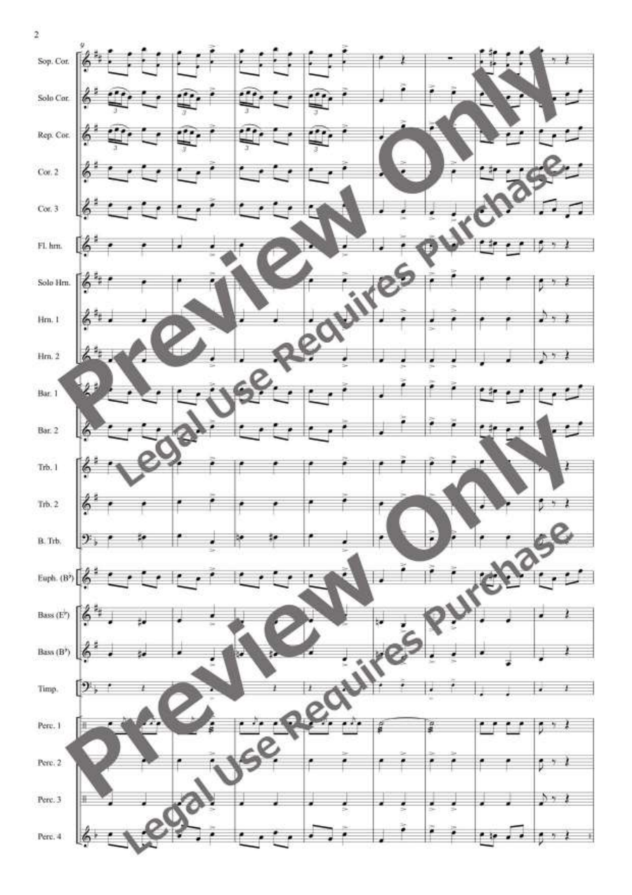 The Merry Widow Selections for Brass Band Brass Band scores gallery preview page 3