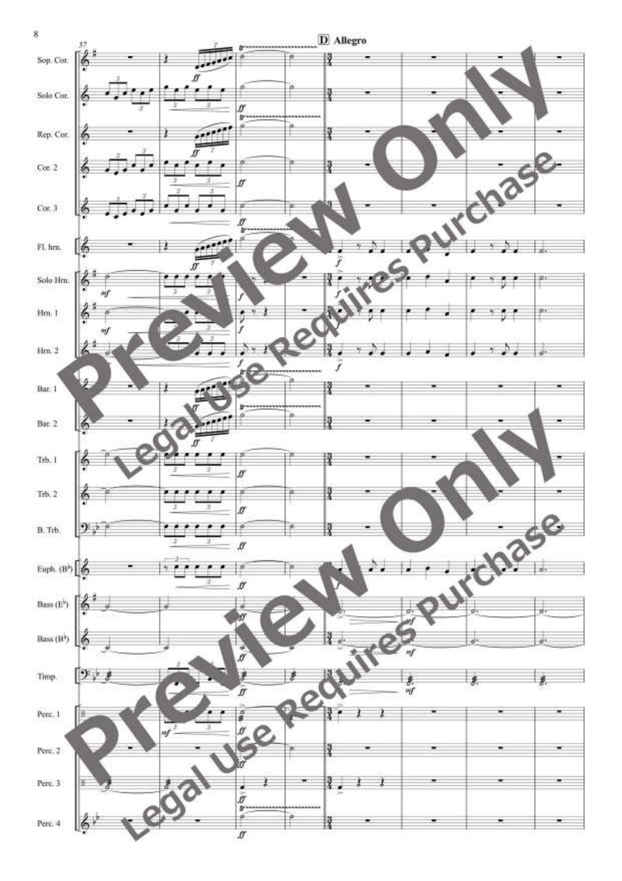 The Merry Widow Selections for Brass Band Brass Band scores gallery preview page 9