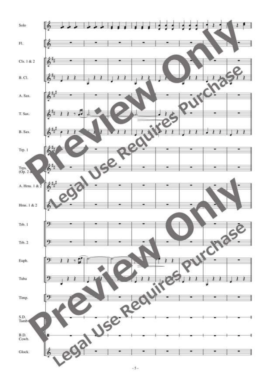 Chopsticks Waltz for Solo and Band Concert Band scores gallery preview page 6