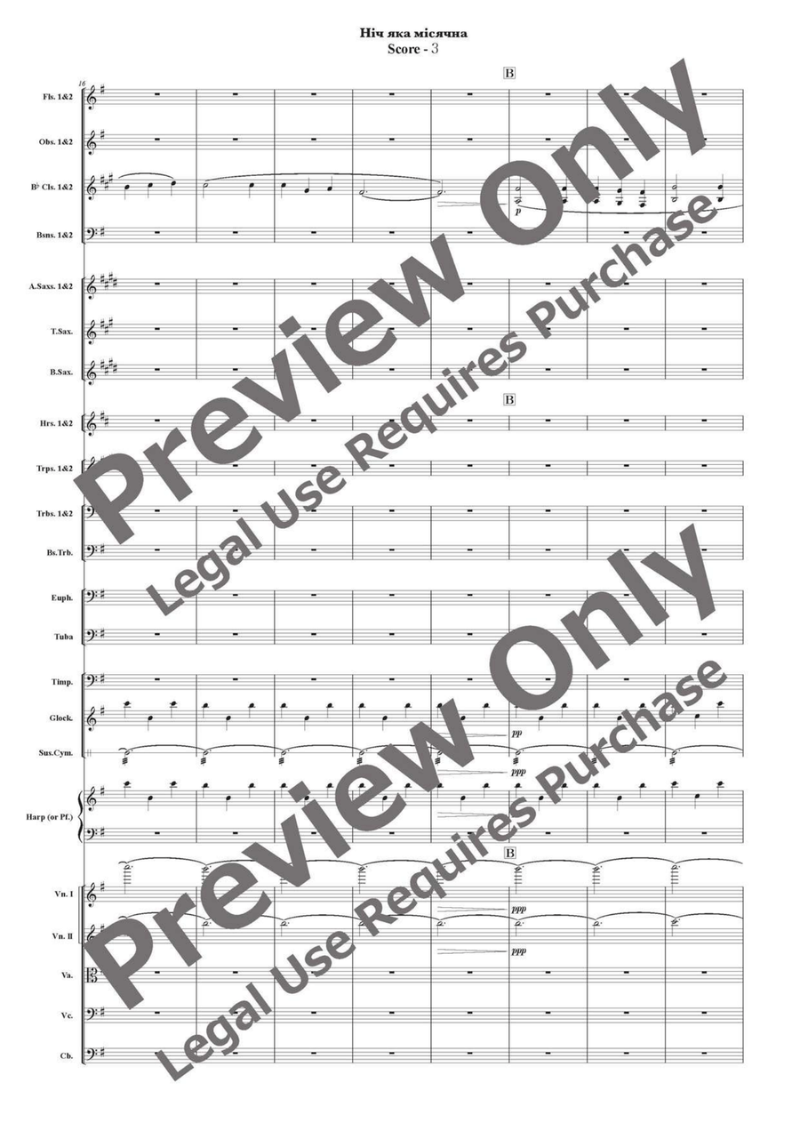 A Moonlight Night for Orchestra or Wind Ensemble Concert Band scores gallery preview page 4