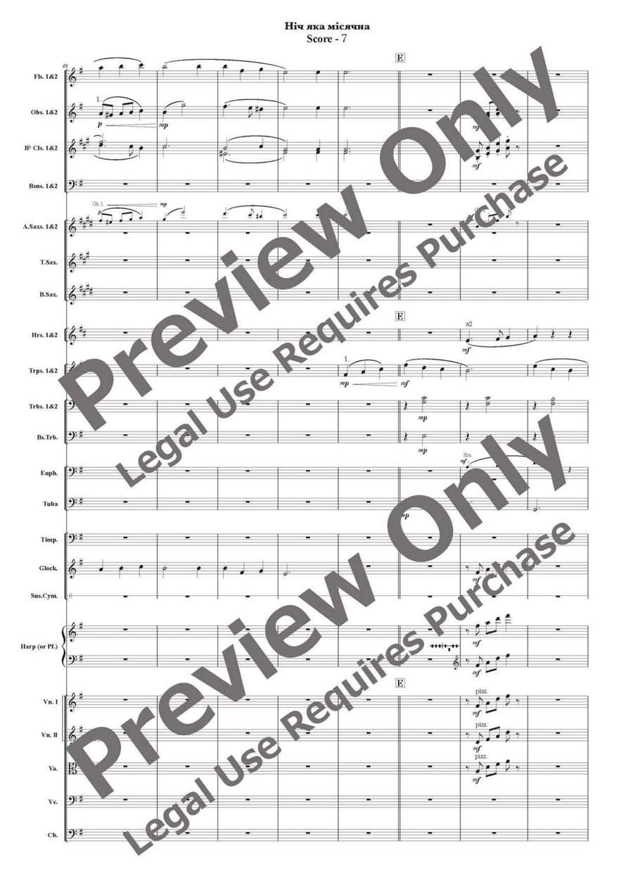 A Moonlight Night for Orchestra or Wind Ensemble Concert Band scores gallery preview page 8