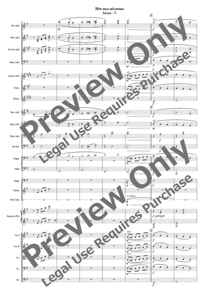 A Moonlight Night for Orchestra or Wind Ensemble Concert Band scores gallery preview page 9
