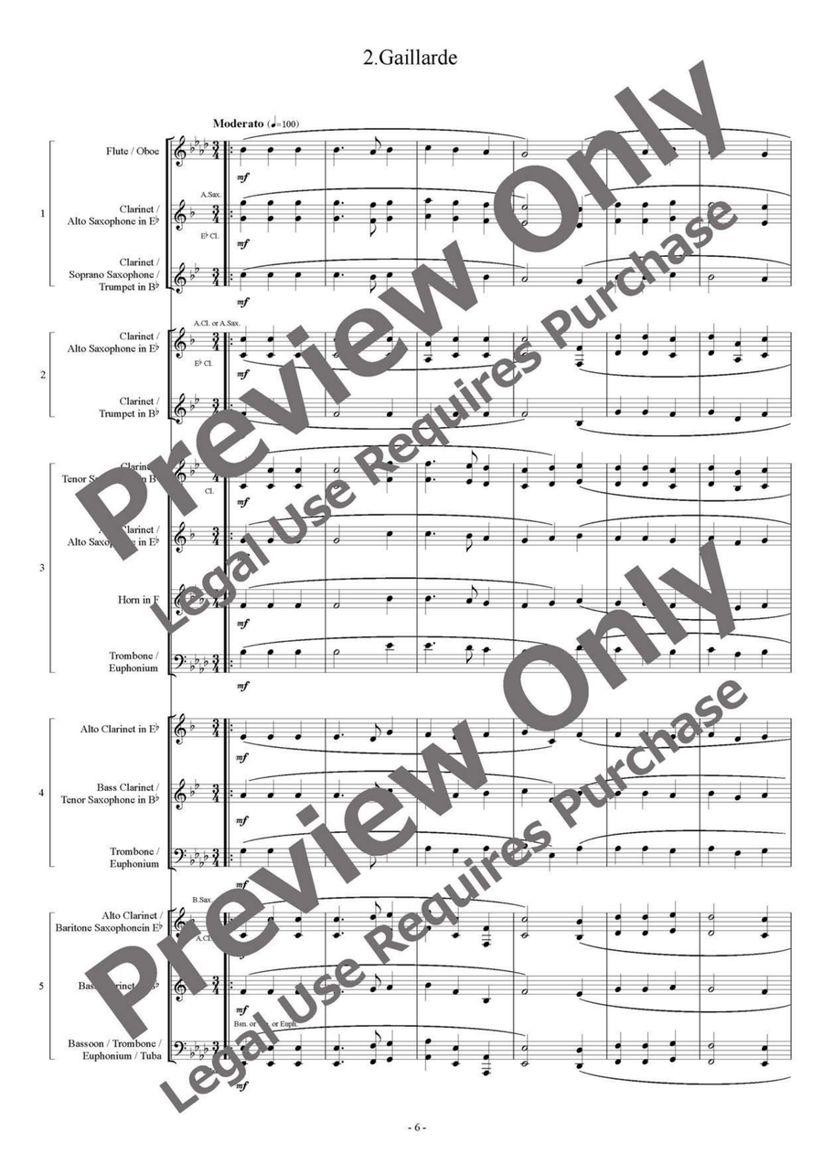 Susato Dances - Flexible Quintet B-Flat Clarinet scores gallery preview page 7