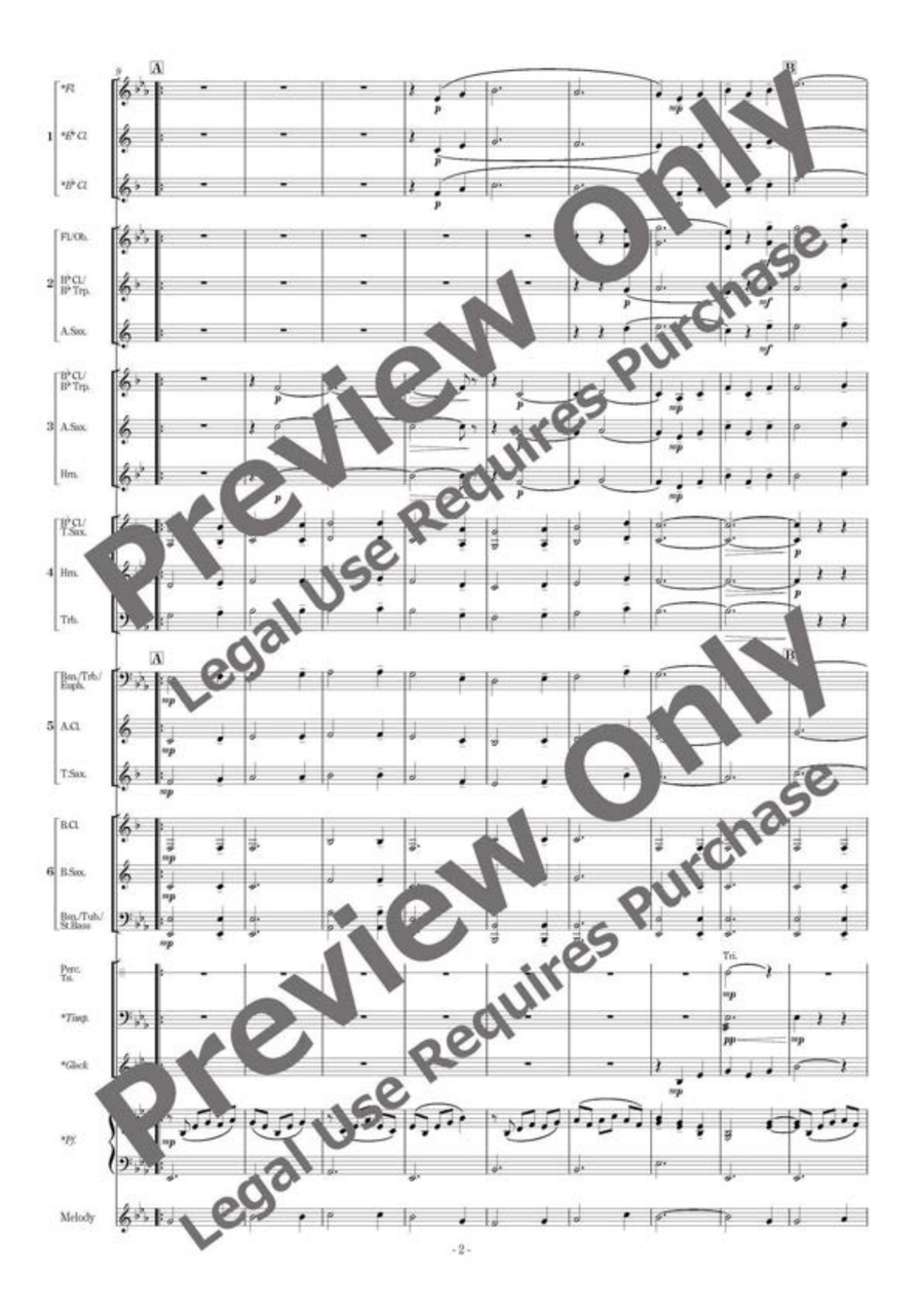 Aogeba Tōtoshi/Auld Lang Syne - Flexible Band 5-6 Parts & Percussion B-Flat Clarinet scores gallery preview page 3