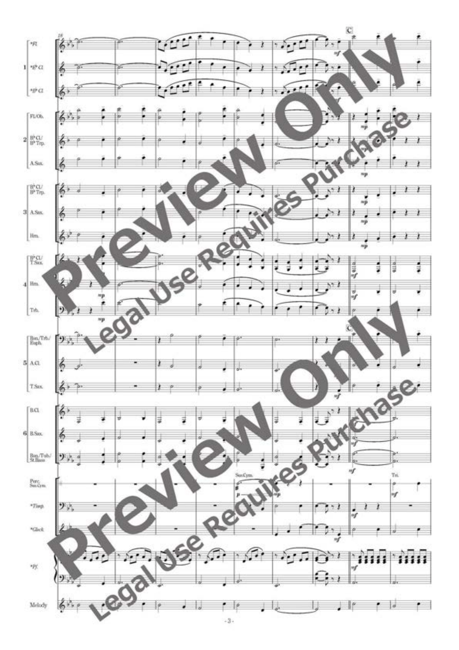 Aogeba Tōtoshi/Auld Lang Syne - Flexible Band 5-6 Parts & Percussion B-Flat Clarinet scores gallery preview page 4