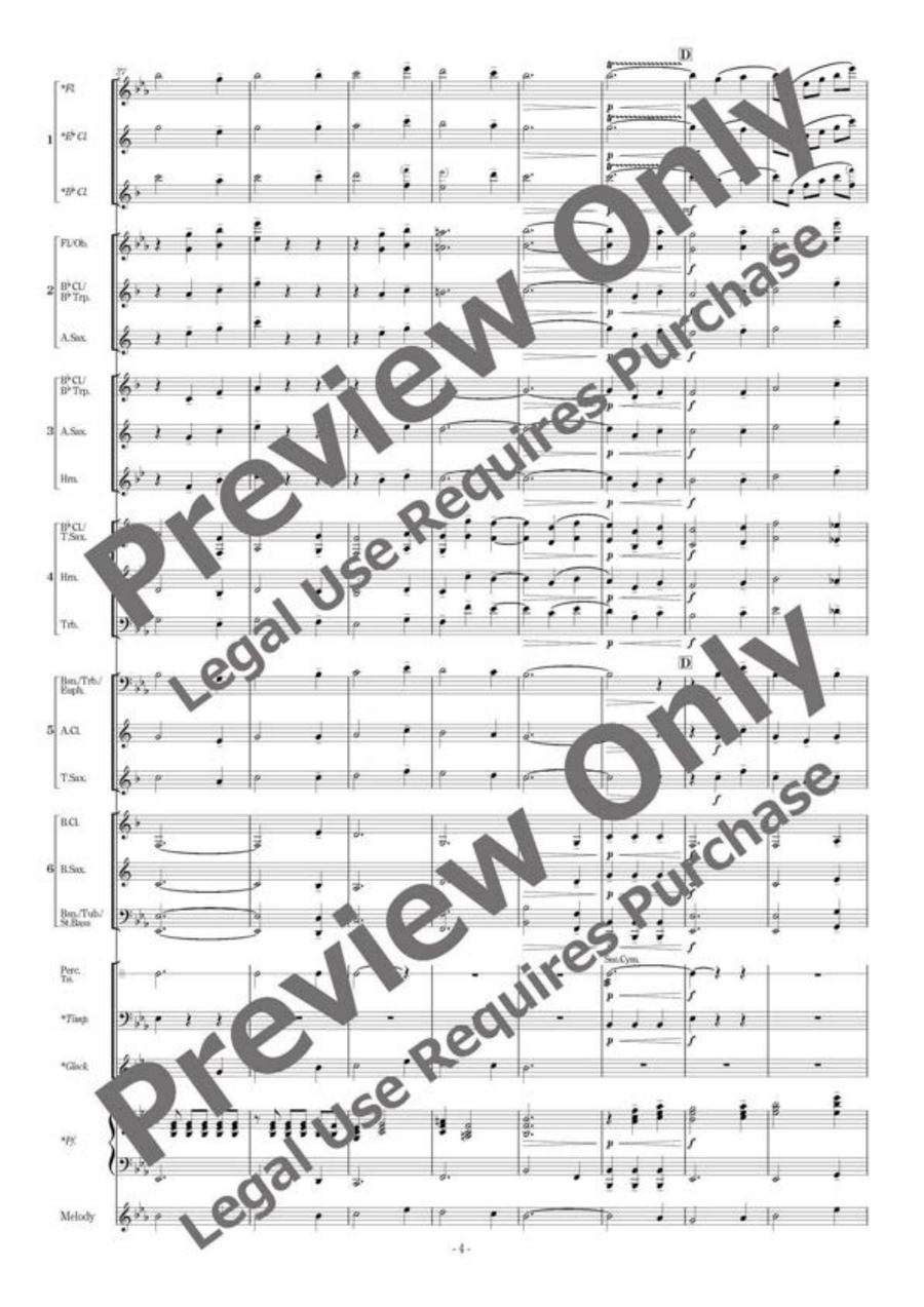 Aogeba Tōtoshi/Auld Lang Syne - Flexible Band 5-6 Parts & Percussion B-Flat Clarinet scores gallery preview page 5